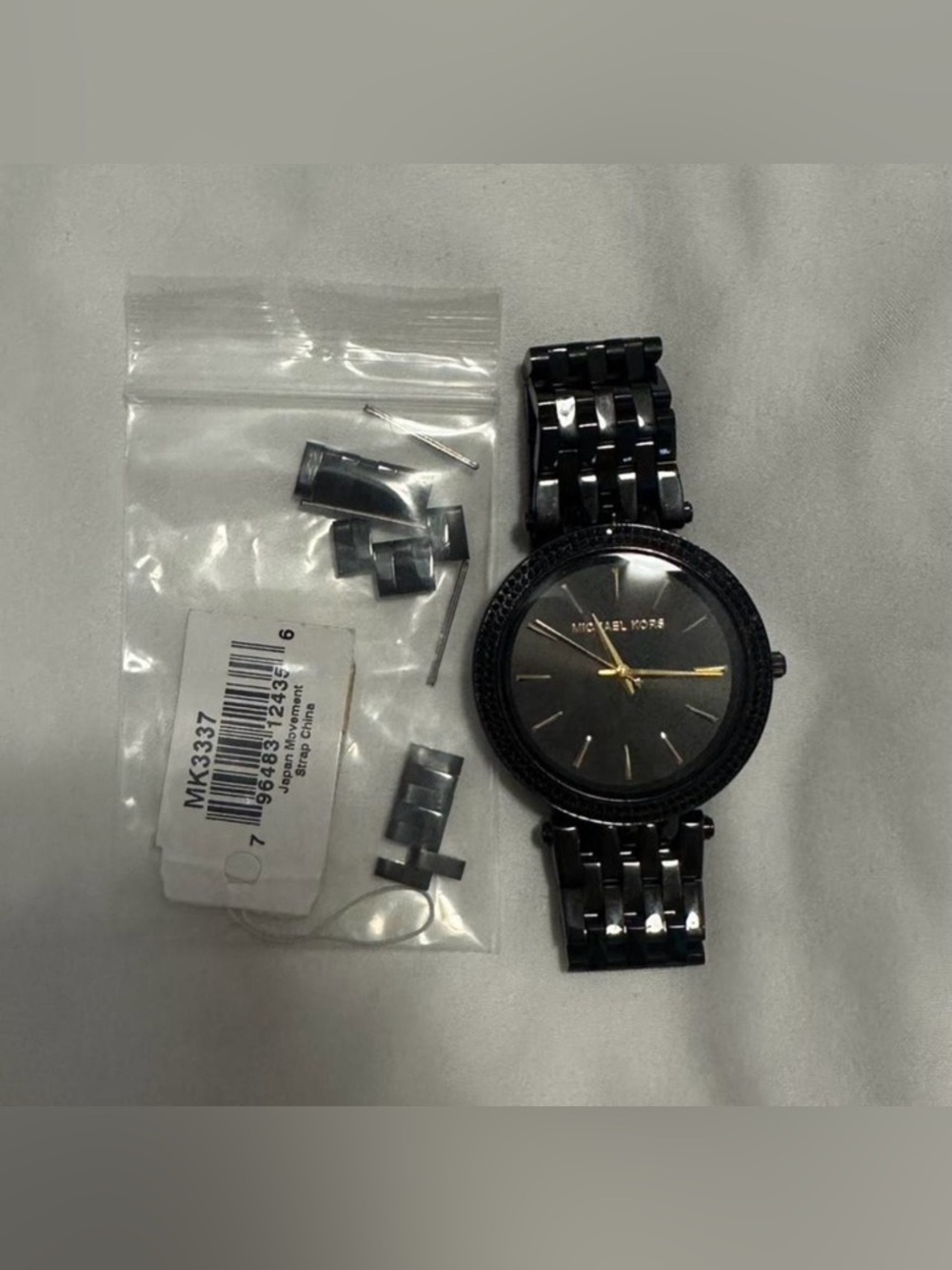 Michael Kors Black unisex Bracelet Watch with Gold Accents